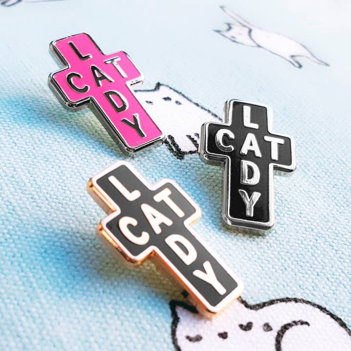 Cat Lady ~ Cat Enamel Pin for wholesale by My Cat Is People