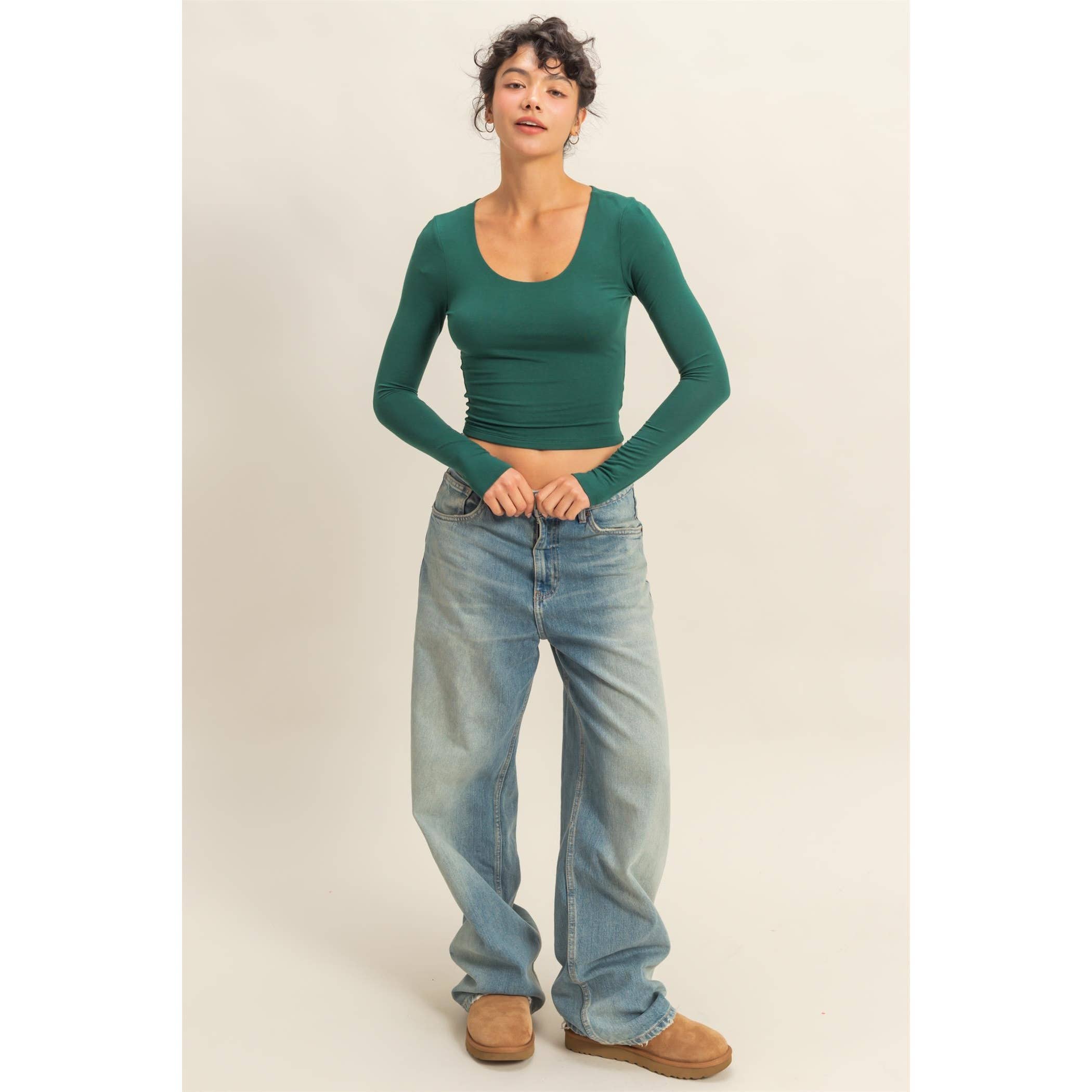 HYFVE - Wholesale Knit Top - Women's - Scoop Neck Long Sleeve Crop Top17