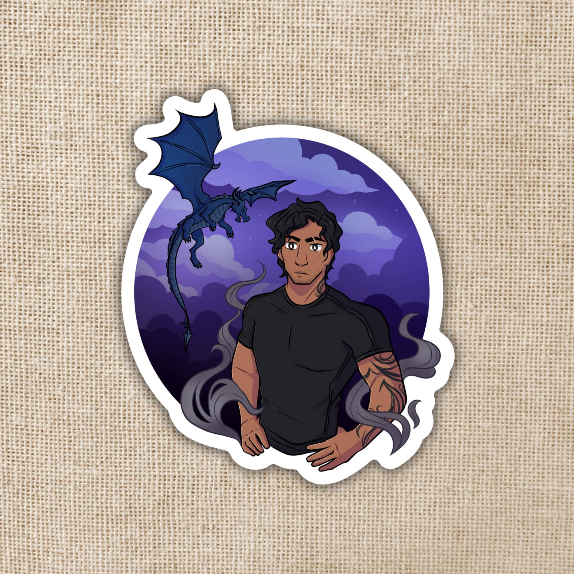 Kingdom of Threads - Wholesale Sticker - Xaden Riorson with Sgaeyl Sticker | Fourth Wing