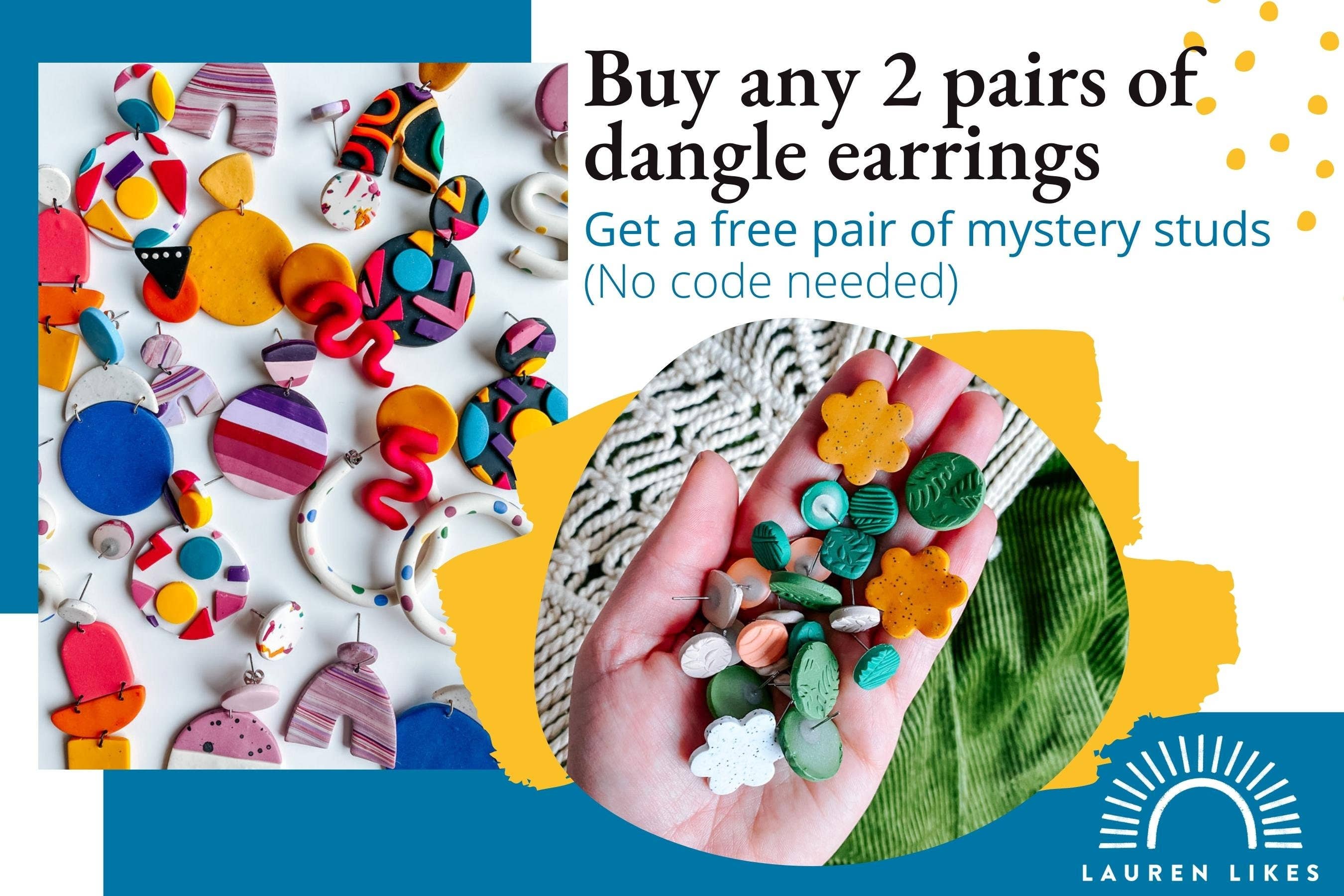 Lauren Likes Art - Wholesale Hoop Earrings - Boho Matte Hoop Earrings in Polymer Clay with 70s Nostalgia5