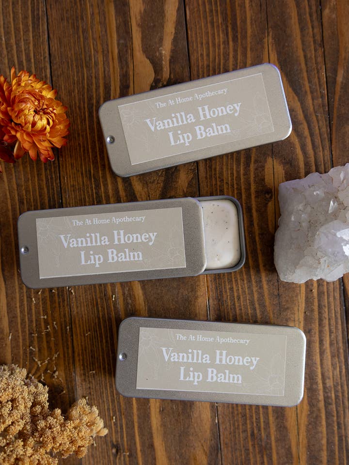 Vanilla Honey Lip Balm for wholesale by The At Home Apothecary