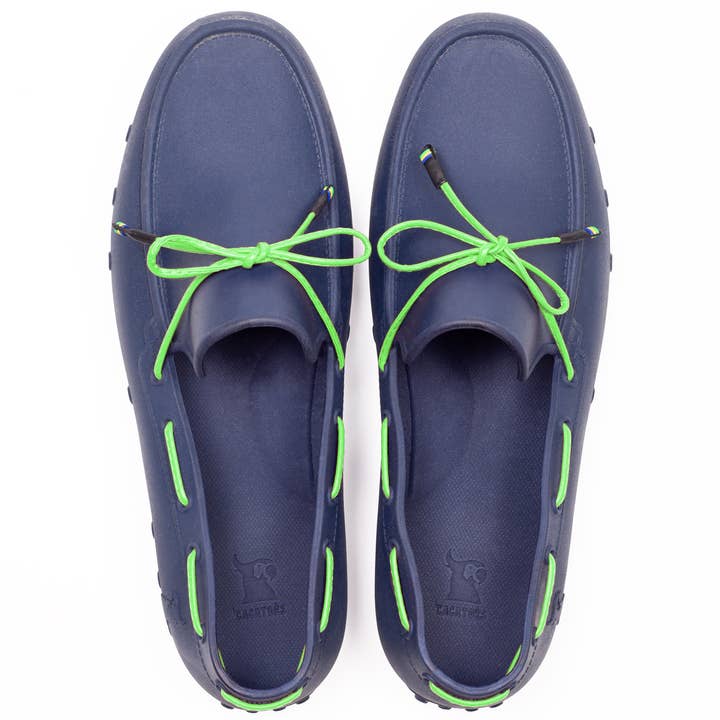 Cacatoès Catamara Navy Neon-Green Laces Loafers-Men for wholesale by Cacatoès