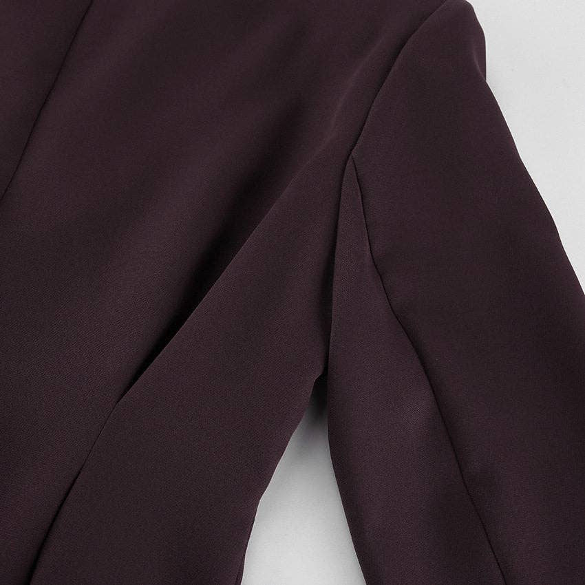 DUNKELBRAUN Tiefes V-Ausschnitt Langarm-Weste Hosenanzug für den Großhandel auf Faire5