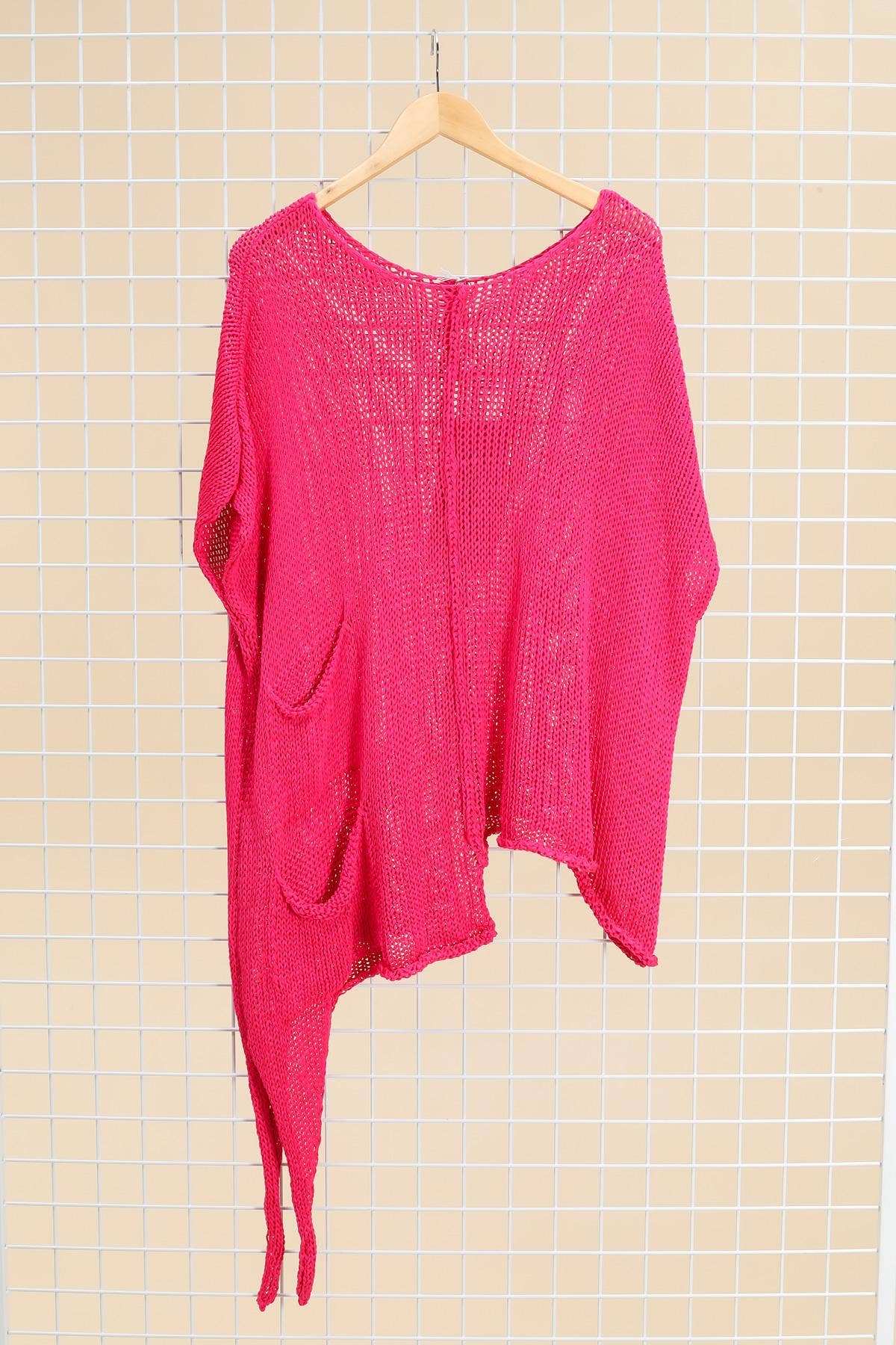 la maison des fibres naturelles – wholesale Tunikatröja - Dam – Asymmetrisk bomullströja med dekorativ knut 1516, 100 % bomull3