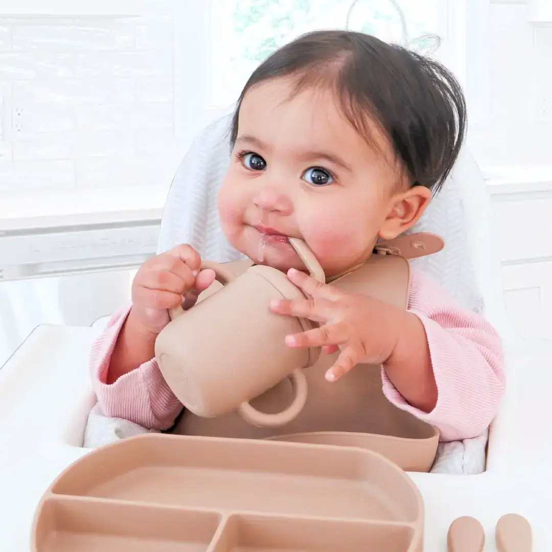 Sippy Cup with Straw, Spill-Proof & Anti-Stain - Dusty Pink for wholesale on Faire5