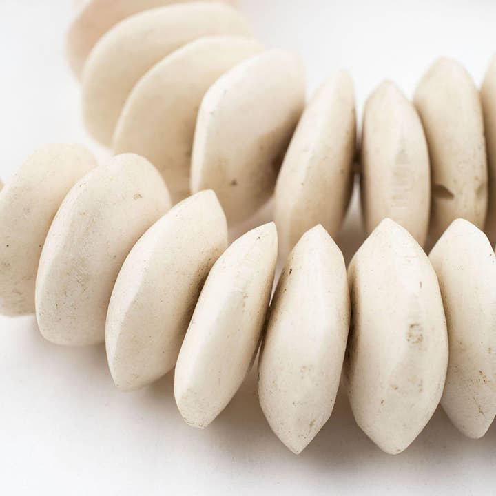 The Bead Chest - Wholesale Beads - Saucer White Bone Beads1