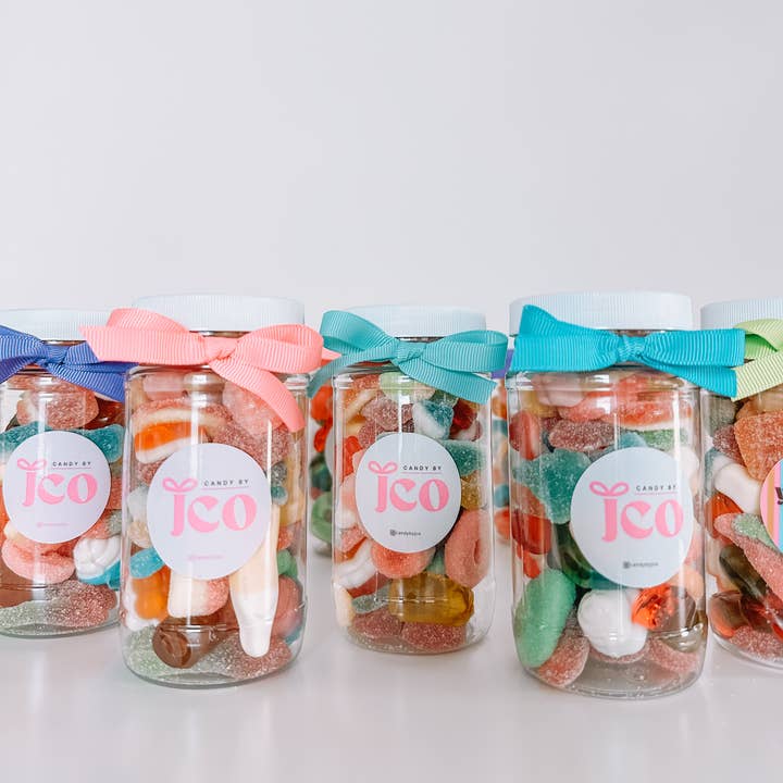 Candy by J.Co - Wholesale Gummy - The Custom Candy Jar - 8 ounce plastic jar5