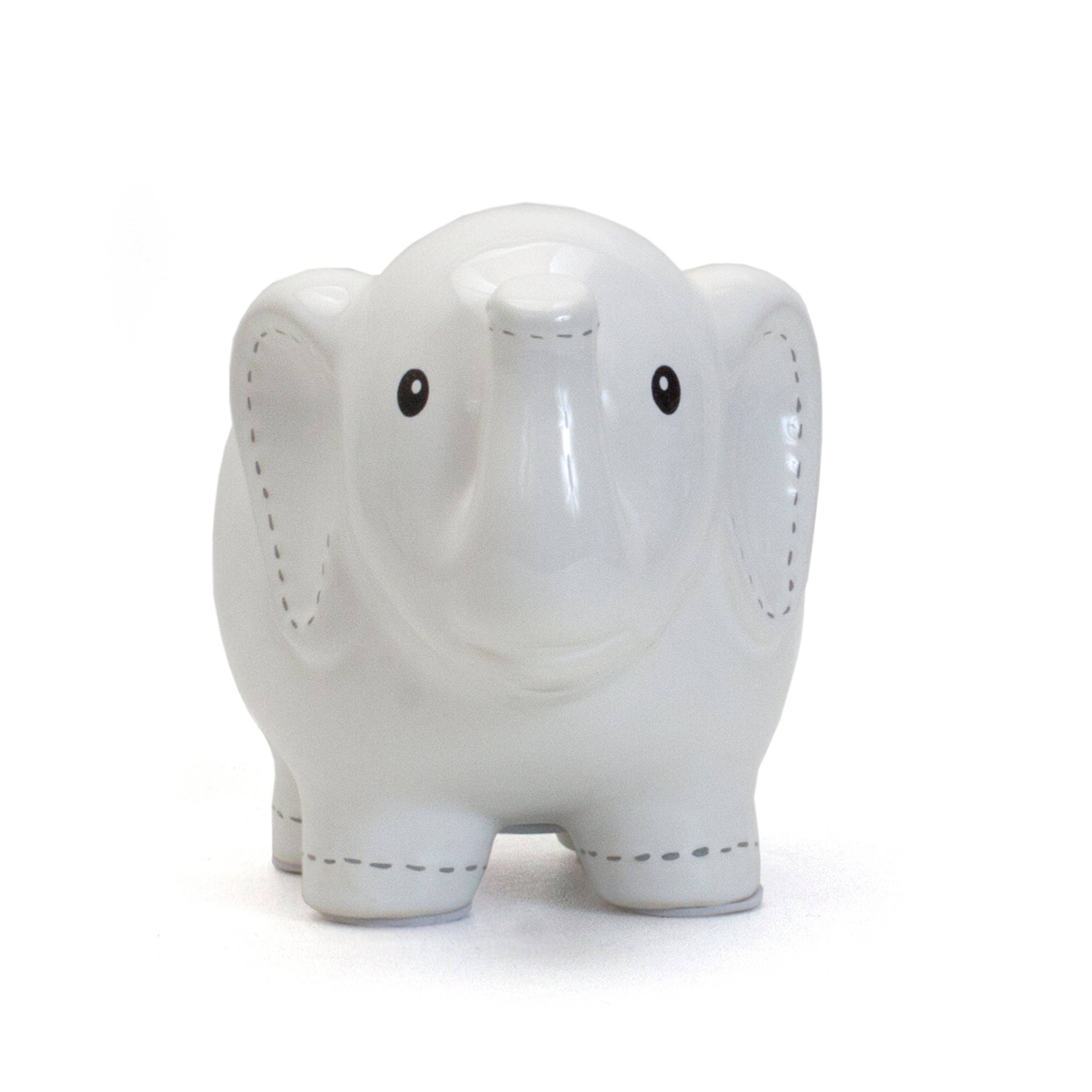 Child To Cherish® - Wholesale Money/Piggy Bank - Kids & Baby - Large White Stitched Elephant Bank2