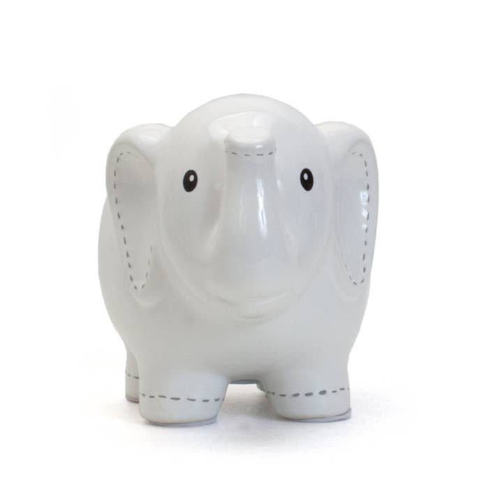 Child To Cherish® - Wholesale Money/Piggy Bank - Kids & Baby - Large White Stitched Elephant Bank2