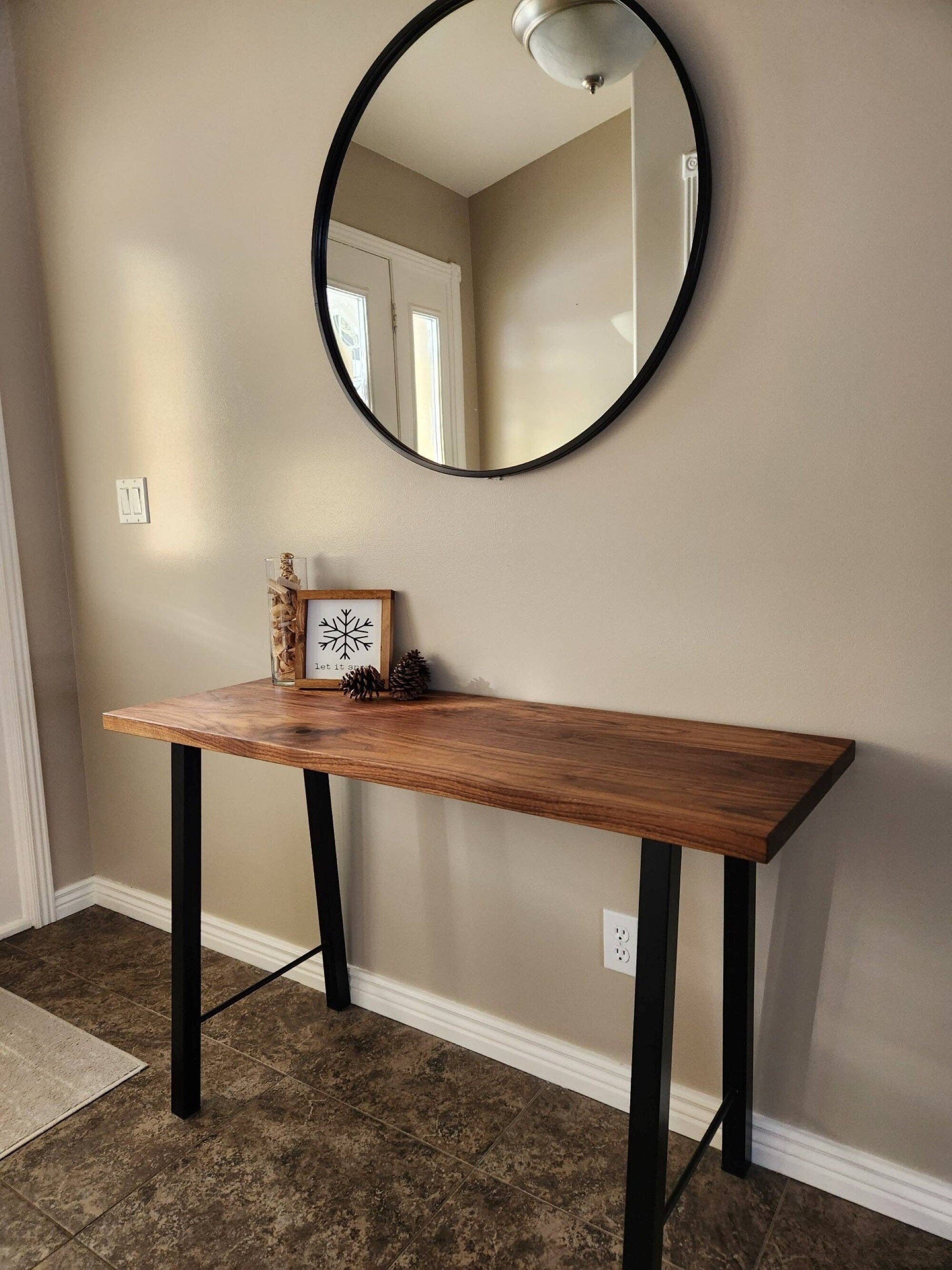 Icehouse Woodwork & Design – Großhandel Beistelltisch – Langer Holztisch mit Metallbeinen1