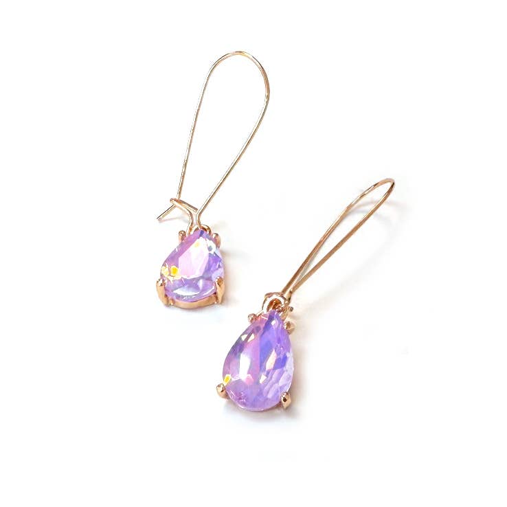 StarryNYC - Wholesale Dangle Earrings - Midi Size Teardrop 5A Grade Glass Drop Kidney Wire Earrings19