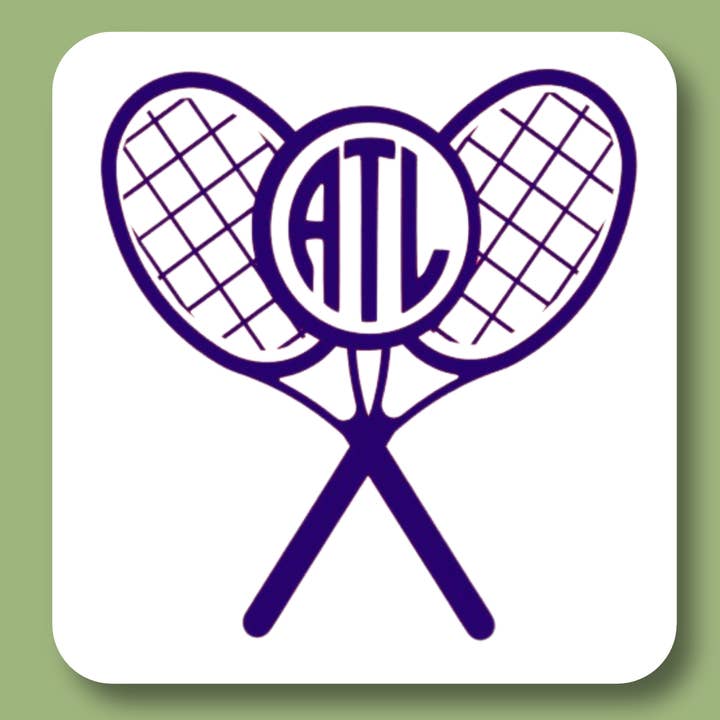 Cottage & Club - Wholesale Tea towel - Tennis Monogram Cross Racket Tea Towel1