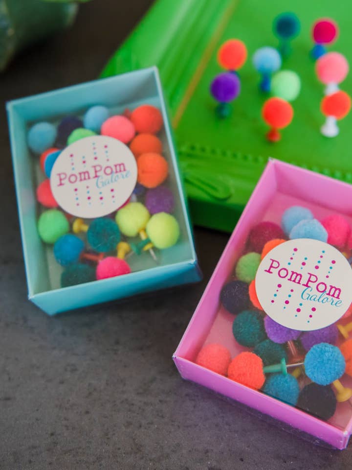 Push Pin Pom Pom for wholesale by PomPom Galore