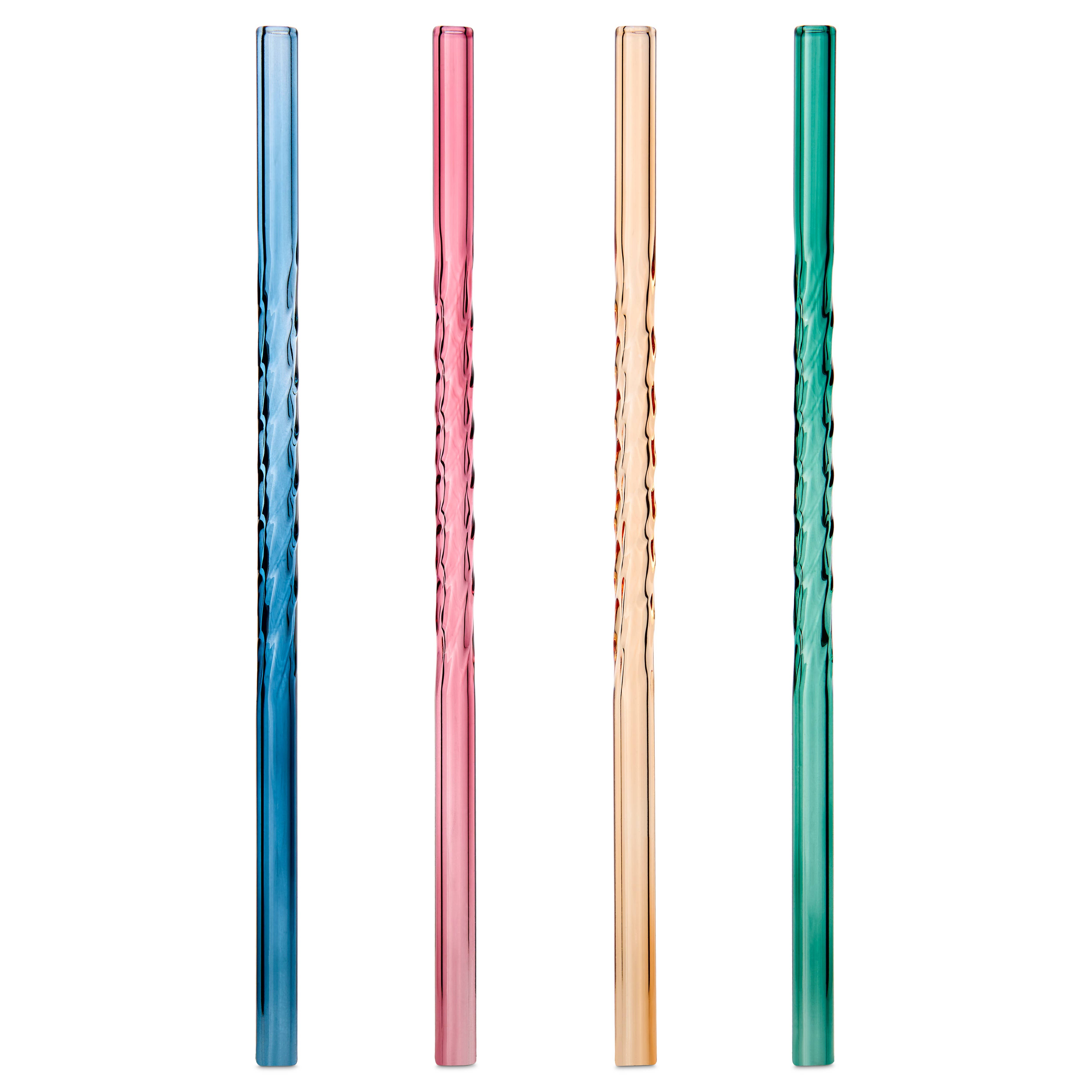 UBERSTAR – wholesale Drinking straw – Twist Glass Coloured Straws - Set of 40
