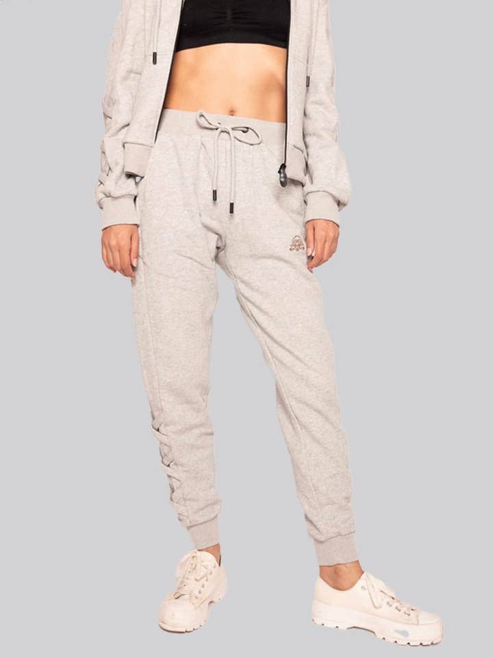 FTG-004: LATTICE JOGGER (HEATHER GREY) for wholesale by JONIMA