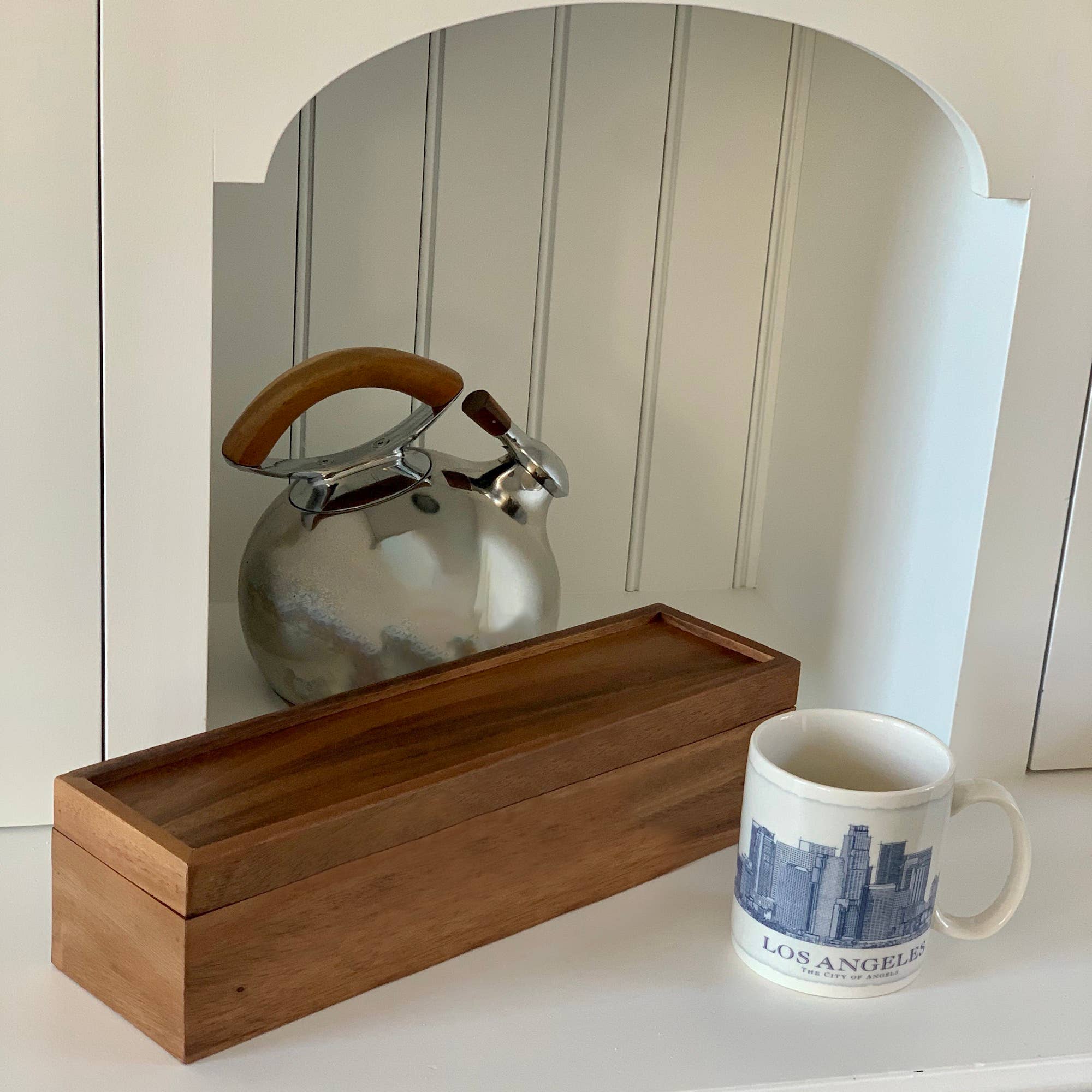 Fox Run Brands – Großhandel Küchenaufbewahrung/-Organizer – Ironwood Townhouse Teebox aus Akazie mit 5 Fächern, 38,7 x 9,5 x 10,2 cm1