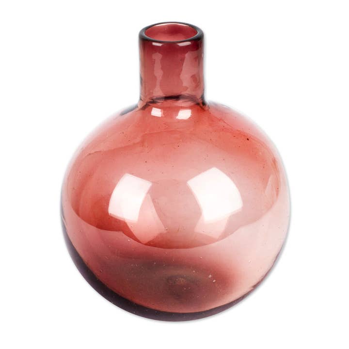 Novica Handmade Bordeaux Dream Handblown Glass Vase for wholesale by NOVICA