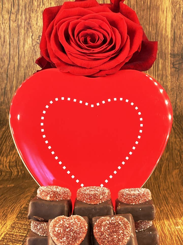 Coeur De Plougastel Iron Box with 9 Chocolates for wholesale by SASU MICHEL CHATILLON