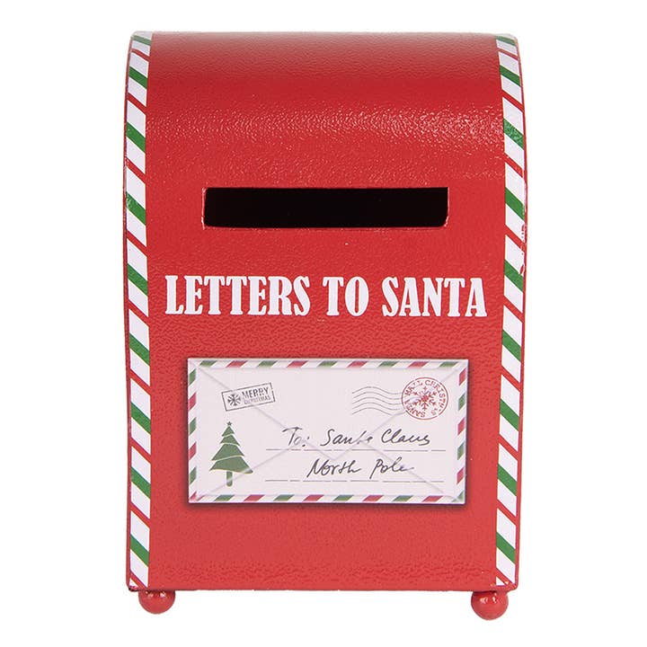 Juledekoration Postkasse 14x13x19 cm Rød Metal for engroshandel hos Clayre & Eef