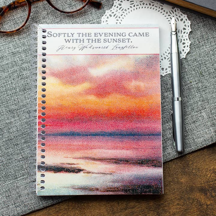 Sunshine and Ravioli - Vente Cahiers - Carnet à spirale - Longfellow Sunset Quote0