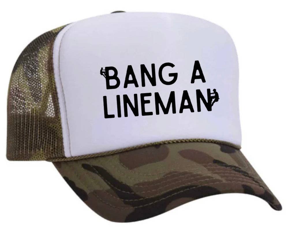 Inappropriate Trucker Hats - Vendita all'ingrosso Cappellino  da camionista - Unisex - Cappello da camionista Bang A Lineman3