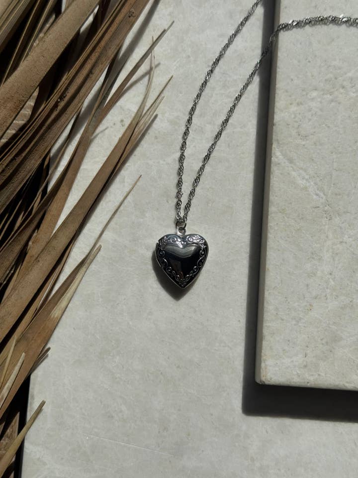Heart Locket Necklace for wholesale by Sweet Grove Collective