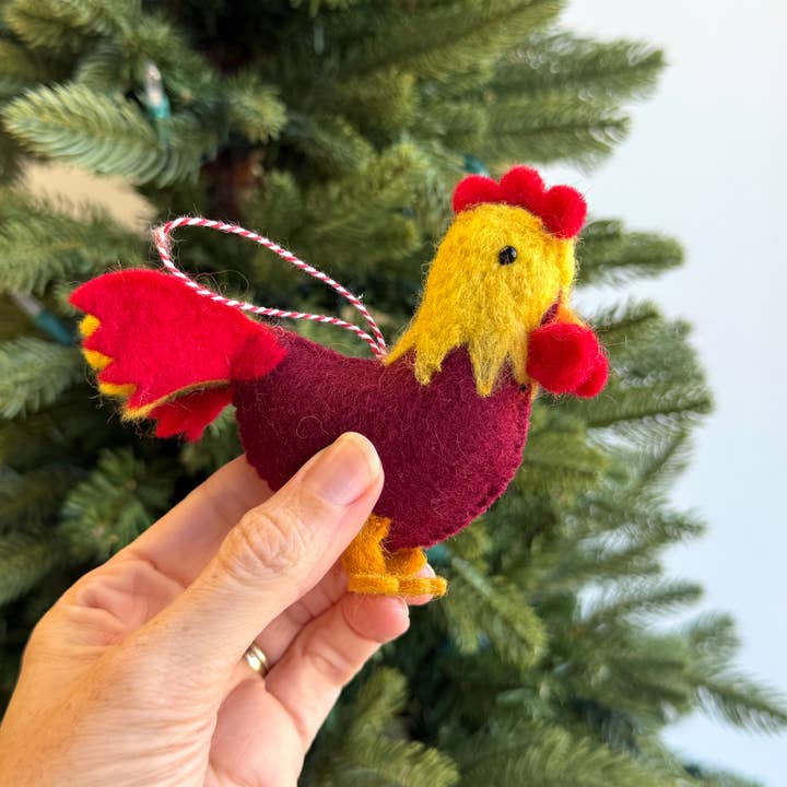 Ornaments 4 Orphans - Wholesale Ornament - Rooster Felt Wool Christmas Ornament2