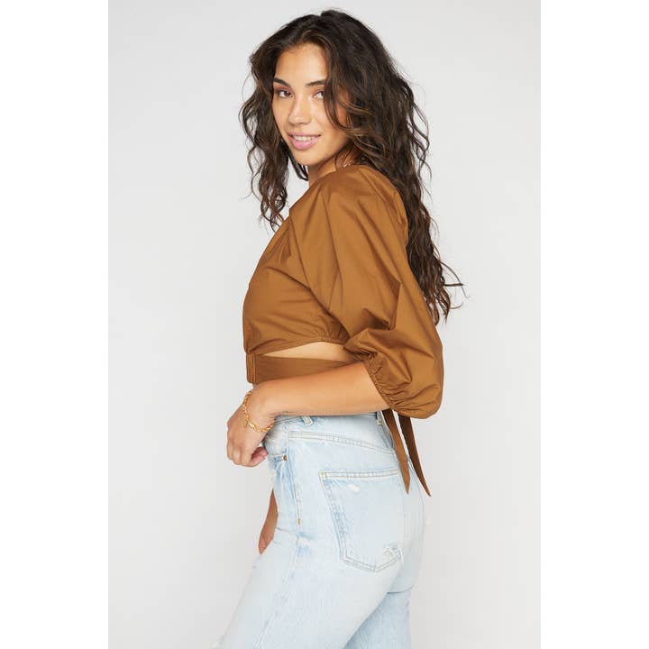 Sans Souci - Wholesale Blouse - Women's - POPLIN TIE BACK TOP5