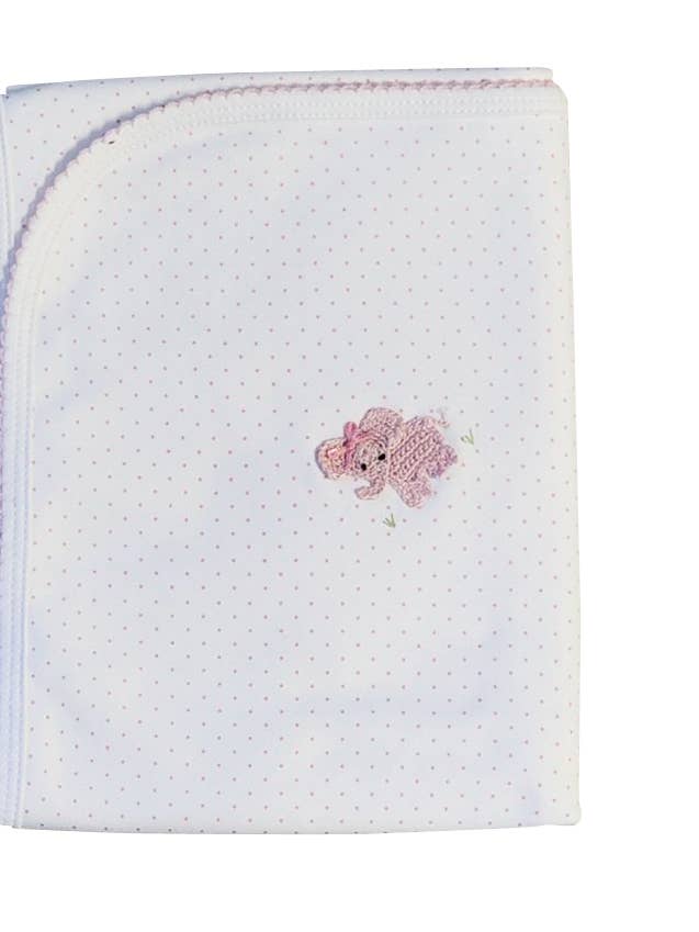 Manta de algodón pima «Elephant Collection» para niña para venta al por mayor de Baby Threads