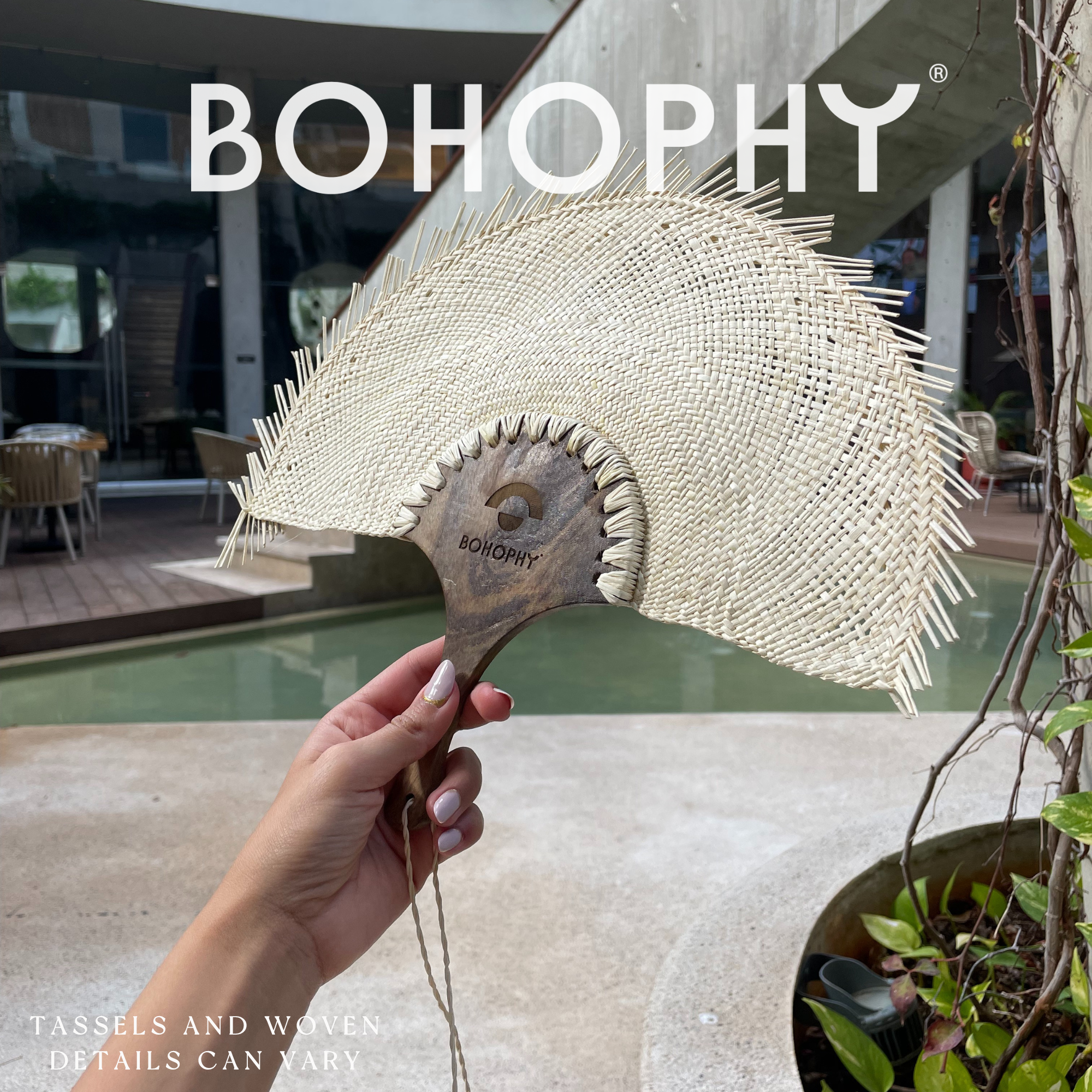 BOHOPHY - Wholesale Handheld Folding Fan - Zicatela Straw Hand Fan6