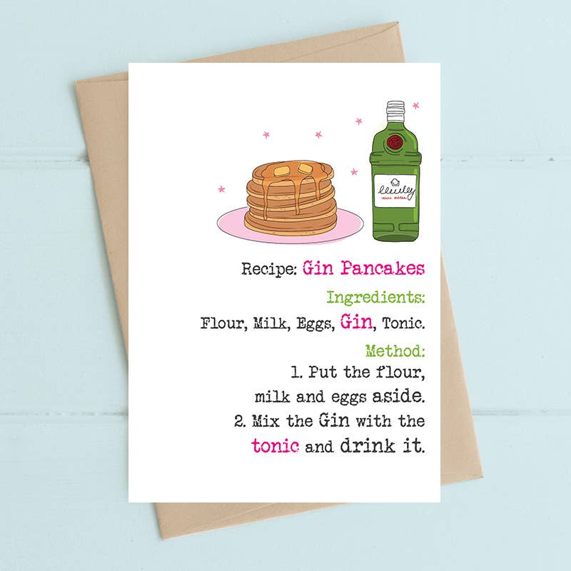 Dandelion Stationery – wholesale Birthday card – Gin pancakes - Greetings Card0