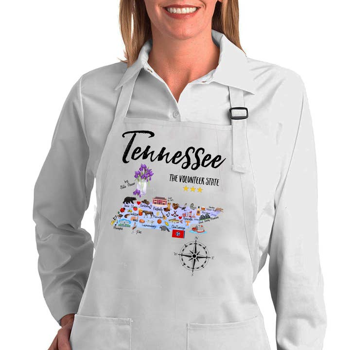 Tennessee State Map Souvenir Cotton Apron for wholesale by Avery Lane Gifts