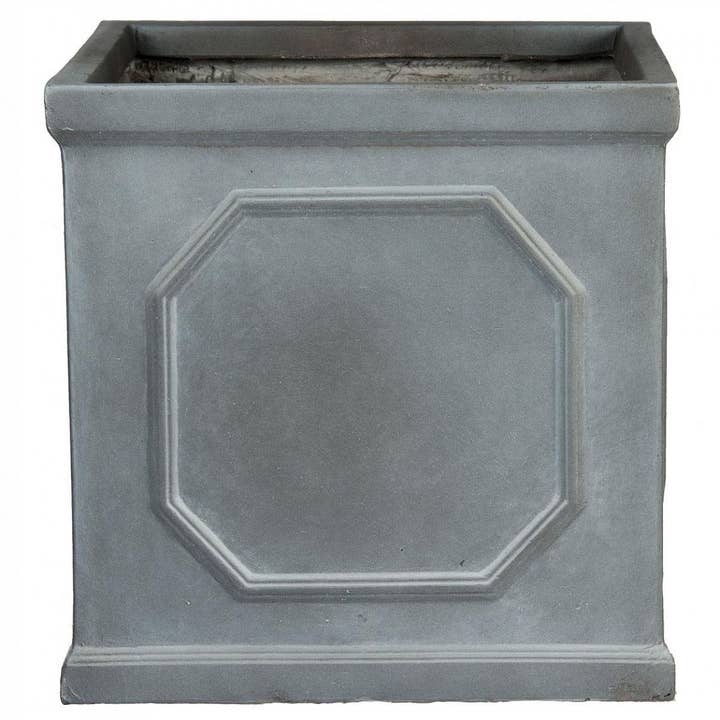 Idealist Lite Fibrestone Planters - Wholesale Planter Box - IDEALIST Faux Lead Chelsea Box Square Light Stone Planter