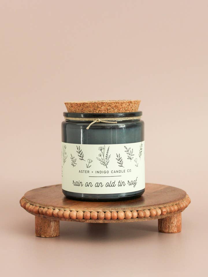 Rain on an Old Tin Roof | Soy Candle for wholesale by Aster + Indigo Candle Co.