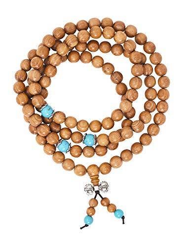 Mandala Crafts - Wholesale Prayer Beads Necklace - Mandala Crafts Natural Wood 108 Mala Prayer Beads Necklace, Bracelet from for Meditation, Yoga25