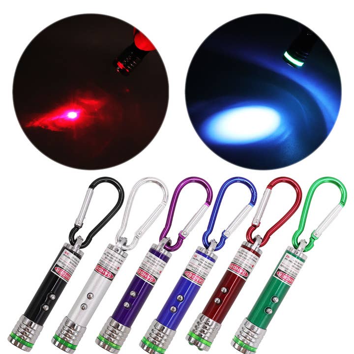 ASSORTED 2-in-1 Solid Led Flashlight Laser Light Pointer for wholesale on Faire0