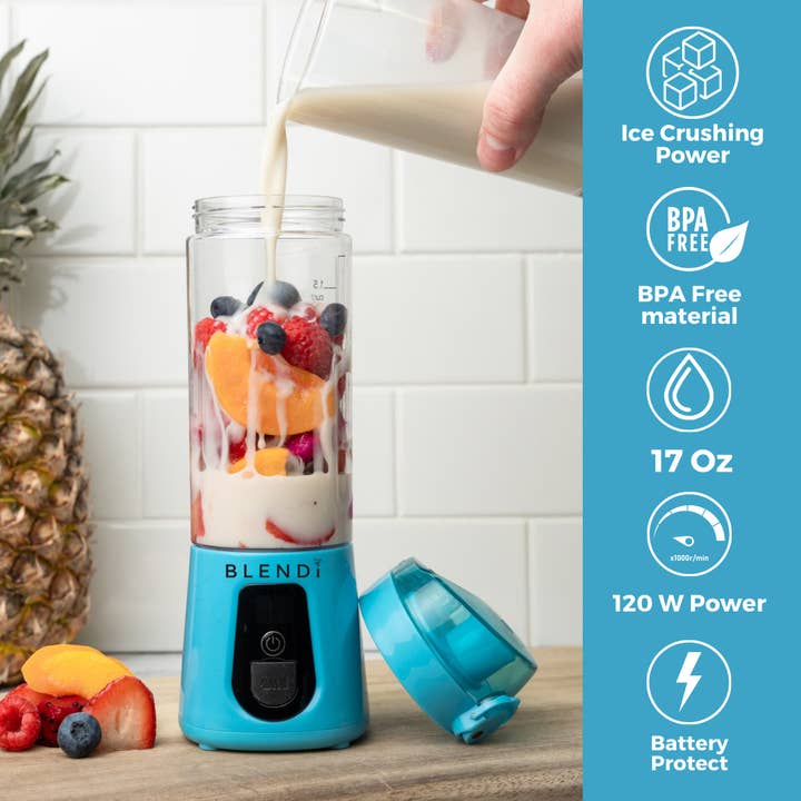 BLENDi – wholesale Blender – BLENDi Pro+ 17oz Turquoise Portable Blender Smoothie Maker4