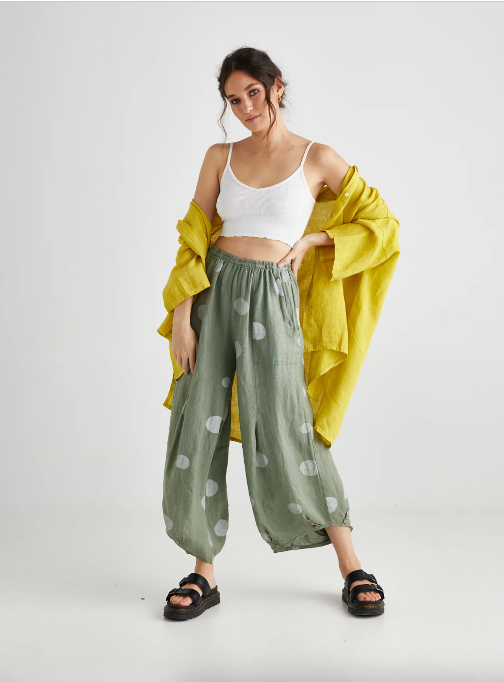 Miss Rose Sister Violet – wholesale Byxor - Dam – DAM - Lulu linneprickiga byxor20