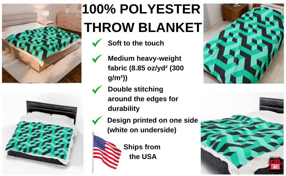 Ohhh So Swag - Wholesale Throw Blanket - Purple Block Pattern Colorful Throw Blanket 60x80 | US8