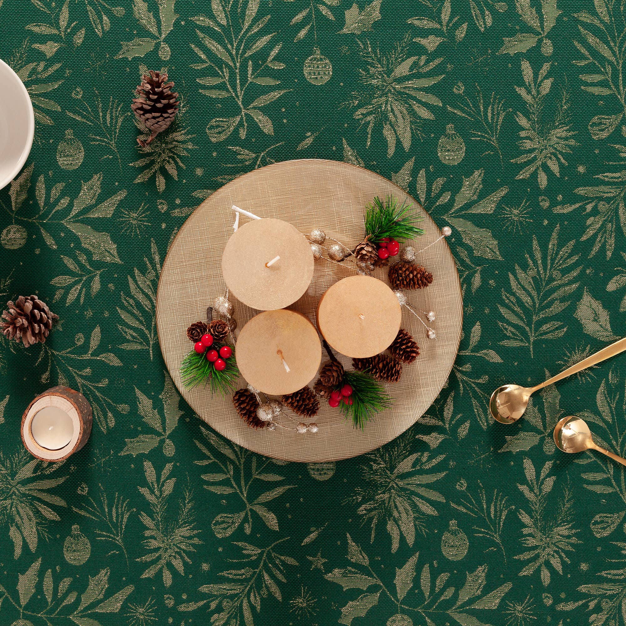 GAMUSI - Wholesale Tablecloth - Christmas tablecloth cotton jacquard FLENOR15