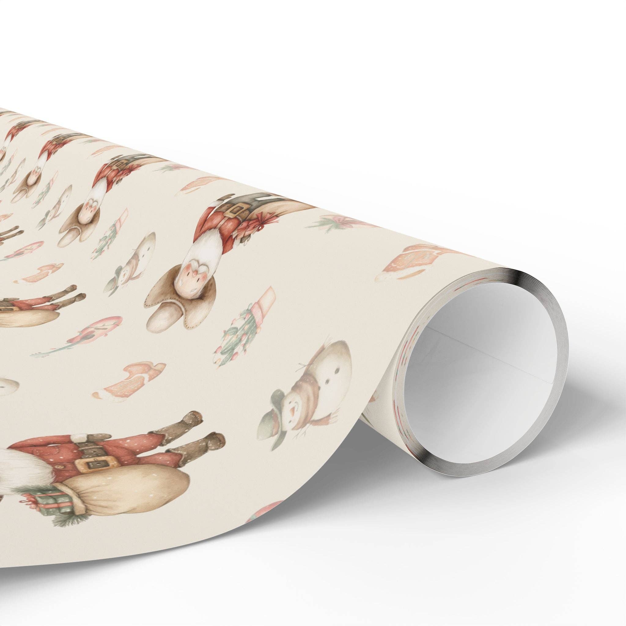 Lokipawz - Wholesale Flat Wrap - Western Santa Holiday Wrapping Paper2