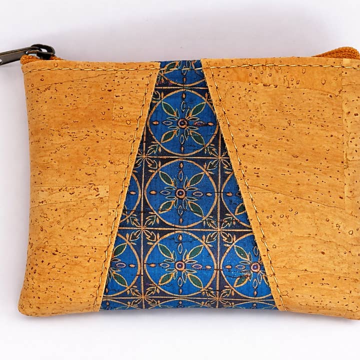 Monedero de Corcho con Detalle Azul para venta al por mayor de Line Cork