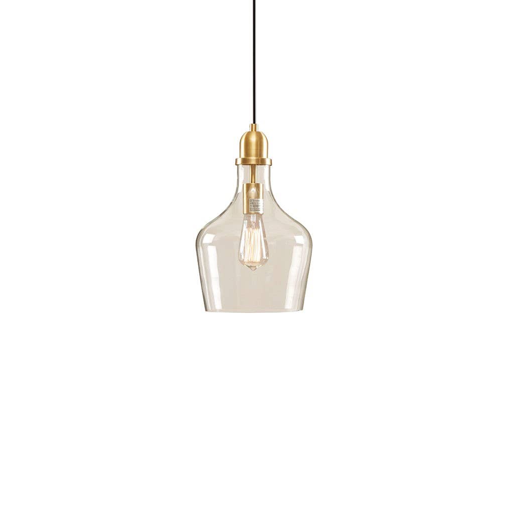 Olliix - Wholesale Chandelier/Hanging Light - Clear Bell Shape Glass Metal Pendant, Gold6