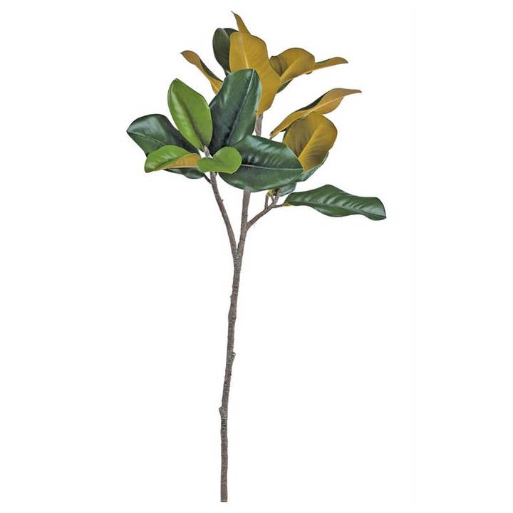 Select Artificials, Inc. - Wholesale Artificial Plant - Southern Magnolia Leaf Spray, X3 Branches, 28", Green