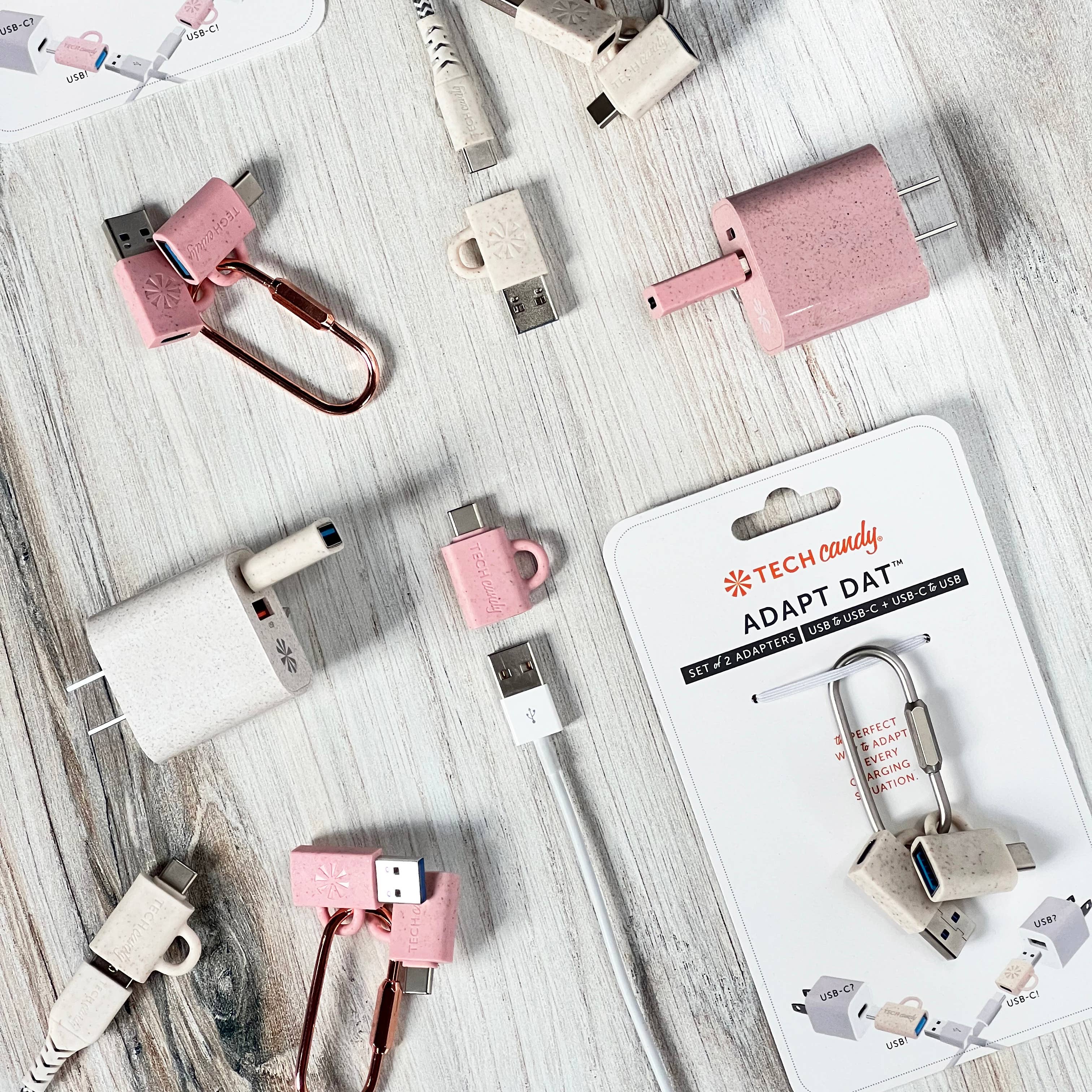Tech Candy - Wholesale Oplaadkabel - PAS DIE SET VAN 2 ADAPTERS AAN (USB NAAR USB-C + USB-C NAAR USB)2