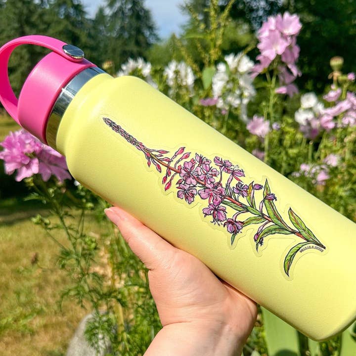 BarnHouse Studios - Vente Autocollant - Autocollant Fireweed Flower Tallscape™, 1,5”x7" Vinyle Transparent2