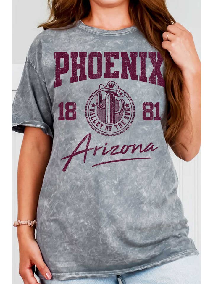 Rustee Clothing - Wholesale Screen Printed T-Shirt - Women's - PHOENIX ARIZONA 1881 MINERAL GRAPHIC TSHIRTS
