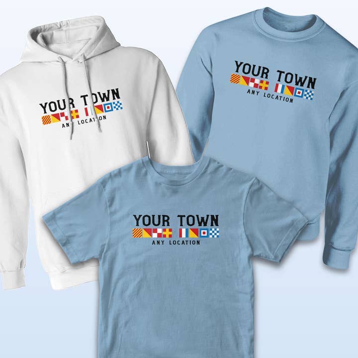RetroPlanet - Wholesale T-Shirt (Graphic) - Unisex - Nautical Flags Name Drop T-Shirt Sweatshirt Hoodie Adult