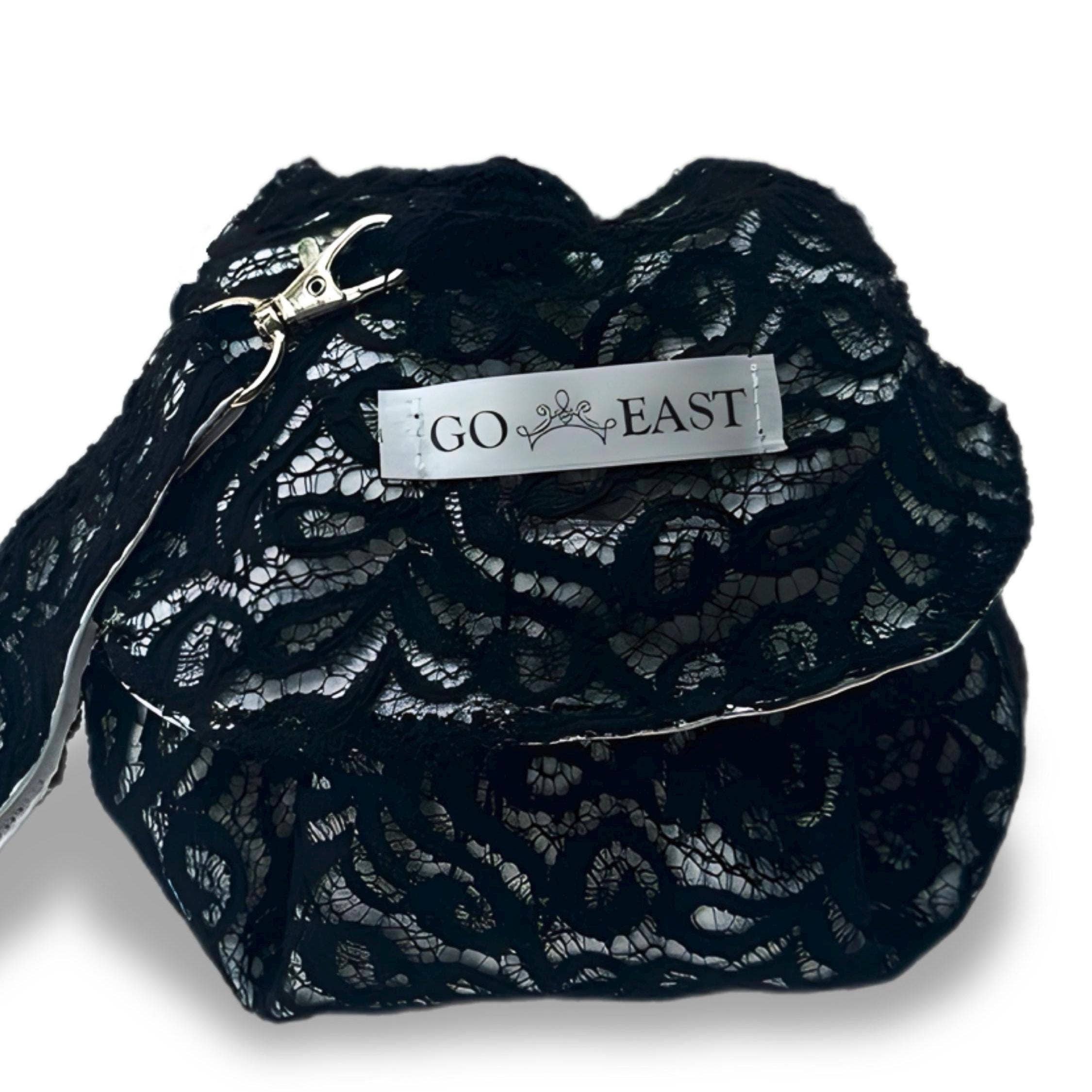 Go East Handmade - Wholesale Makeup/Cosmetic Bag - Black Lace Drawstring Makeup Bag with Silky Interior3
