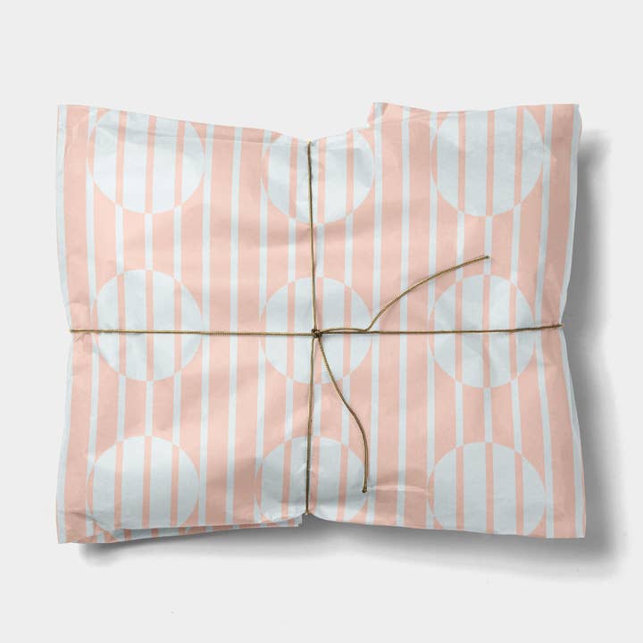 Pink Circle and Stripe Gift Wrap for wholesale by The Design Craft